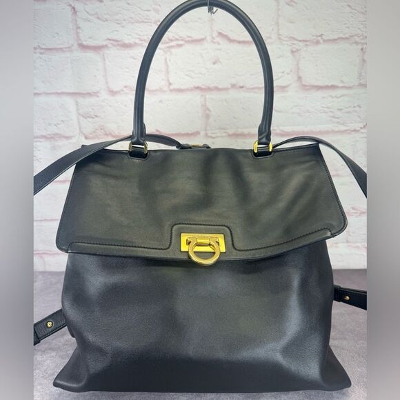 Salvatore Ferragamo Trifolio Black Leather Backpack - Picture 3 of 15